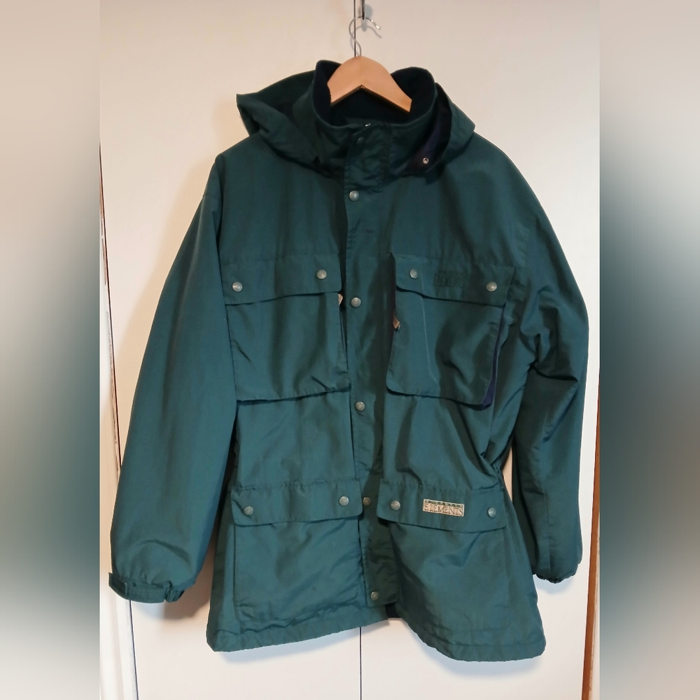 ​Vintage Northern Elements Cabin Essentials Fleece Lined Parka Jacket Navy/Green - Picture 2 of 14